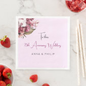 ブラッシュピンクモダンフローラミニマ結婚リストのナプキン (インサイチュ)