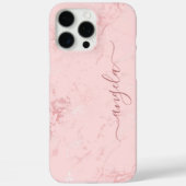 ブラッシュピンク大理石の高級感のあるシグネチャーデザイン Case-Mate iPhoneケース (裏面)