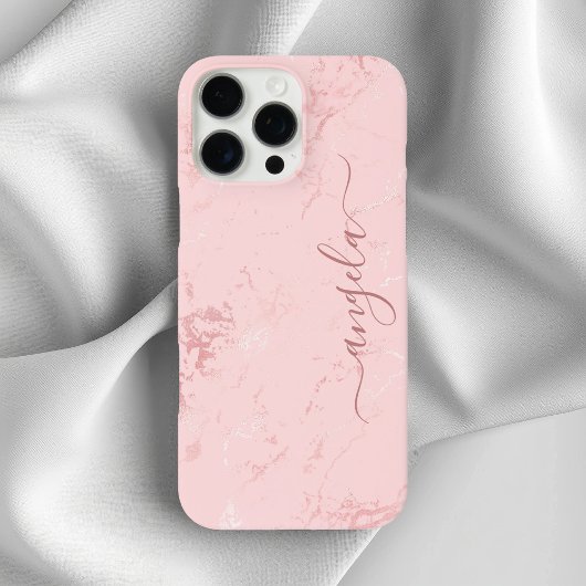 ブラッシュピンク大理石の高級感のあるシグネチャーデザイン Case-Mate iPhoneケース