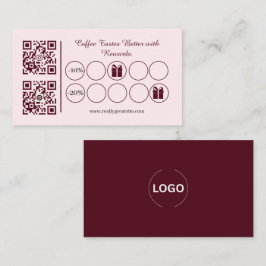 ブラッシュピンク コーヒーロイヤルティカード QR リワード ロイヤリティカード