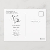 ブラッシュピンク ゴールド アゲート 写真付き Save the Date ポストカード (裏面)