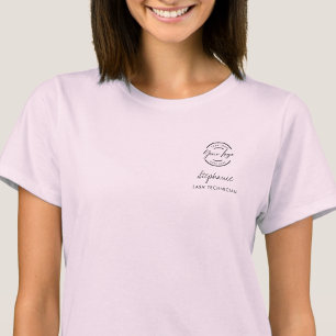 ブラッシュピンク スクリプト ロゴ まつげ スタッフ Tシャツ
