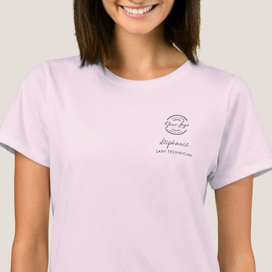 ブラッシュピンク スクリプト ロゴ まつげ スタッフ Tシャツ