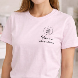 ブラッシュピンク スクリプト ロゴ メイクアップ スタッフ Tシャツ