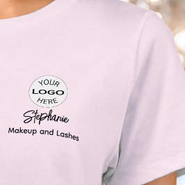 ブラッシュピンク スクリプト ロゴ メイクアップ スタッフ Tシャツ