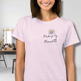 ブラッシュピンク スクリプト ロゴ メイクスタッフ Tシャツ