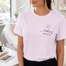 ブラッシュピンク スクリプト ロゴ ラッシュスタジオ スタッフ Tシャツ