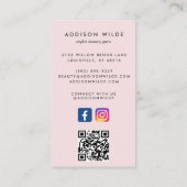 ブラッシュピンク ソーシャルメディア Instagram Facebook QRコード 名刺 (裏面)