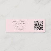 ブラッシュピンク ラッシュ技術者 写真 QR スキニー名刺 (裏面)
