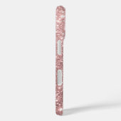 ブラッシュピンク ローズゴールド ギラギラ 名前 モノグラム Case-Mate iPhoneケース (裏面 / 右)