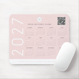ブラッシュピンク 2027年 カレンダー ビジネス ロゴ マウスパッド