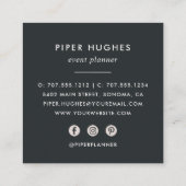 ブラッシュピンク | Boho フローラル スクエア名刺 (裏面)