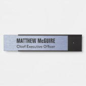 ブラッシュブルーメタルルックオフィス サインプレート (正面)