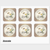 ブラッシュブロンズワイルドバラ&ビーハニーラベル スクエアシール (シート)