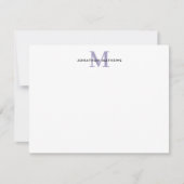 ブラッシュメタルミッドナイトパープルクラシックモノグラム ノートカード (正面)