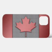 ブラッシュメタルルックカナダ国旗 Case-Mate iPhoneケース (裏面 (横))