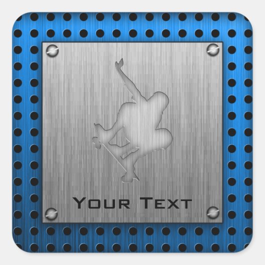 ブラッシュメタルルックスケートボード スクエアシール (正面)