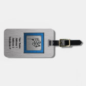 ブラッシュメタルルックレーシングフラグ ラゲッジタグ (正面横)