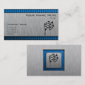 ブラッシュメタルルックレーシングフラグ 名刺 (正面/裏面)