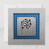 ブラッシュメタルルックレーシングフラグ 招待状 (裏面)