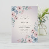 ブラッシュモーブの芸術的な春の結婚式 招待状 (スタンド正面)