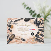 ブラッシュリボンヘアスタイリスト サンキューカード (スタンド正面)