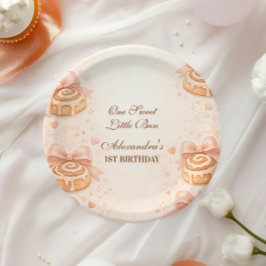 ブラッシュ シナモン リボン リトルバン 1歳の誕生日 ペーパープレート