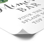 ブラッシュ バーガンディ ミモザ バー (編集可能) サイン (角)