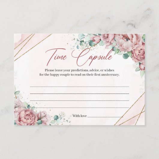 ブラッシュ フローラル ゴールド ユーカリ タイム カプセル カード (正面)