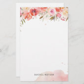 ブラッシュ ブーケ 個人名 モノグラム 便箋 (正面/裏面)