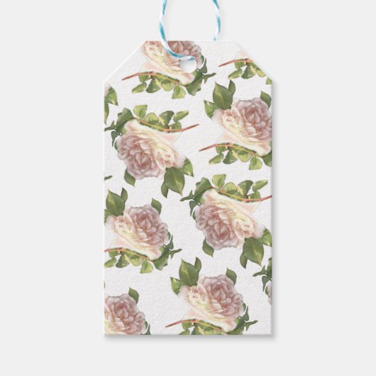 ブラッシングアイボリーピーチバラ ギフトタグ (正面)