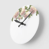 ブラッシングアイボリーピーチバラ ラウンド壁時計 (傾斜)