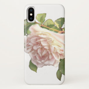 ブラッシングアイボリーピーチバラ iPhone X ケース