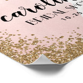 ブラッシンググリッターブライドドレスブライダルシャワーサイン ポスター (角)