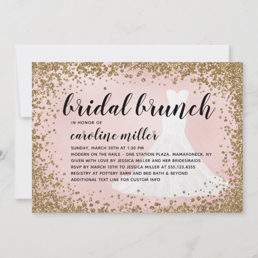 ブラッシンググリッターブライドドレスブライダルシャワーブランチ (正面)