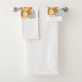 ブラッシングタイガース – かわいいモーニングルーチン バスタオルセット (インサイチュ)