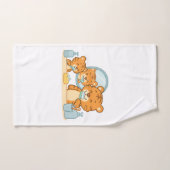 ブラッシングタイガース – かわいいモーニングルーチン バスタオルセット (ハンドタオル)