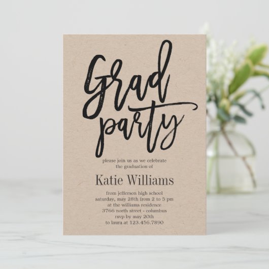 ブラッシングチャーム卒業パーティー招待状クラフト 招待状 (スタンド正面)