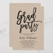 ブラッシングチャーム卒業パーティー招待状クラフト 招待状 (正面/裏面)