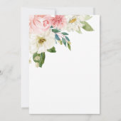 ブラッシングバラネイビー&ホワイトリースモノグラム結婚ズ 招待状 (裏面)