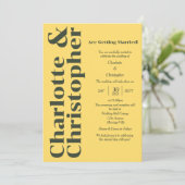 ブラッシング愛 – サンシャインイエローモダン 招待状 (スタンド正面)