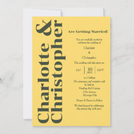 ブラッシング愛 – サンシャインイエローモダン 招待状