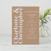 ブラッシング愛 – ボホブラウン&グレイモダン 招待状 (スタンド正面)