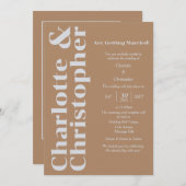 ブラッシング愛 – ボホブラウン&グレイモダン 招待状 (正面/裏面)