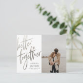 ブラッシング銀一緒に日付写真を保存する ポストカード (スタンド正面)