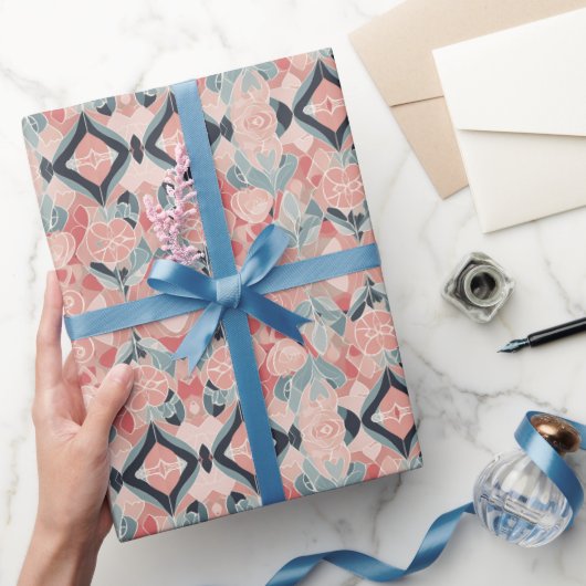 ブラッシング開花バレンティンデイラッピング紙 ラッピングペーパー (ギフト)