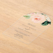ブラッシング開花フローラアクリル結婚式招待状 アクリル招待状 (レイダウン)