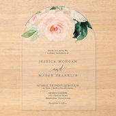 ブラッシング開花フローラアクリル結婚式招待状 アクリル招待状 (正面)