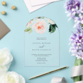 ブラッシング開花フローラアクリル結婚式招待状 アクリル招待状 (インサイチュ (ウェディング))