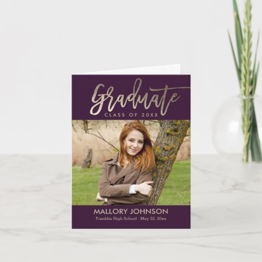 ブラッシング·グリマー卒業サンキューカード サンキューカード (正面)